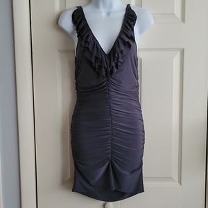 Blue gray silky mini dress